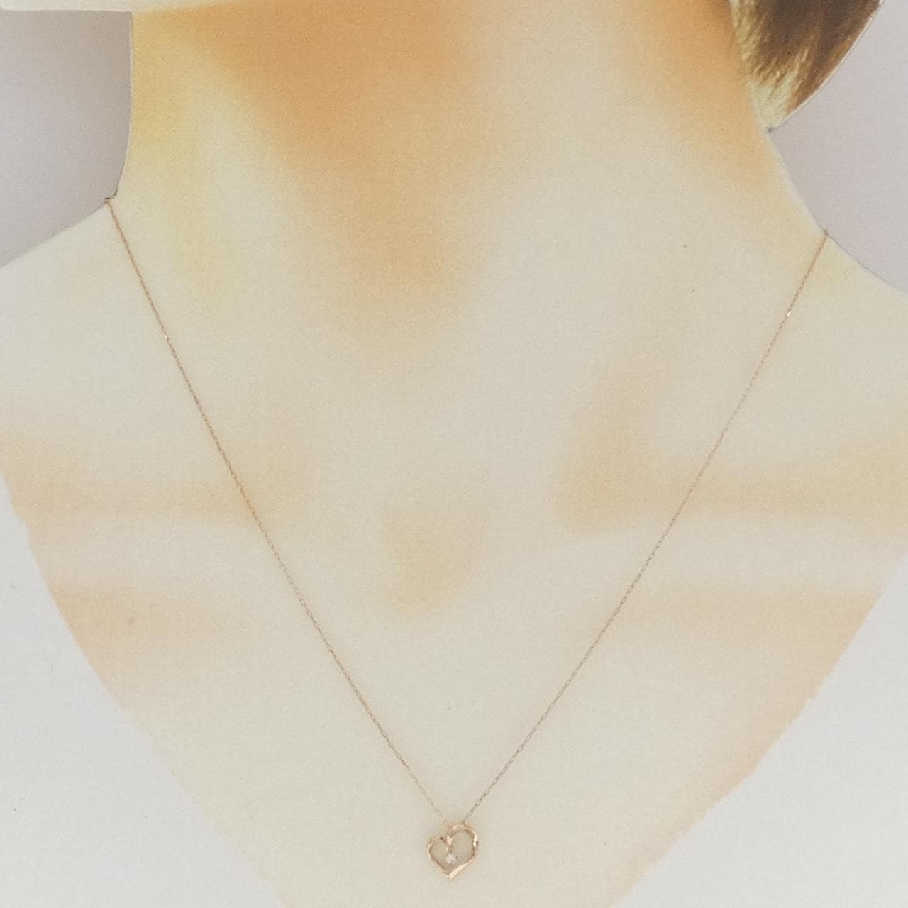 K10PG ハート ダイヤモンド ネックレス 0.02CT