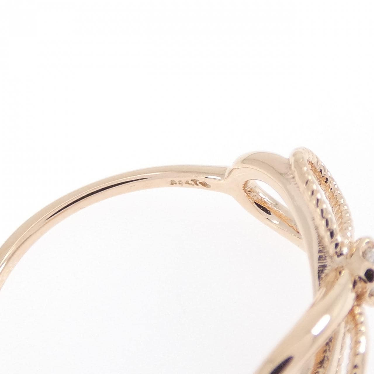アガット リボン ダイヤモンド リング 0.03CT