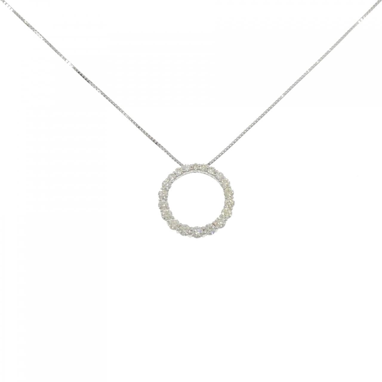 K18WG ダイヤモンド ネックレス 0.80CT