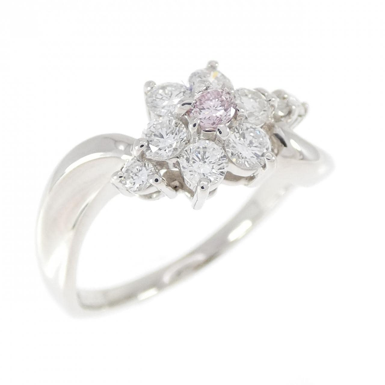 PT900 フラワー ダイヤモンド リング 0.50CT