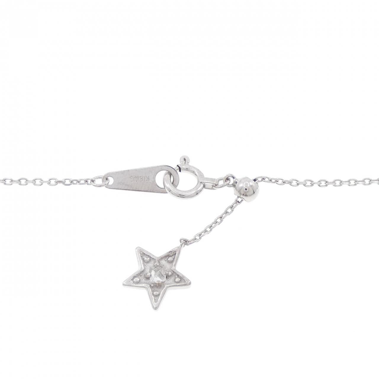 K18WG Cross x Star Diamond Necklace 0.04CT