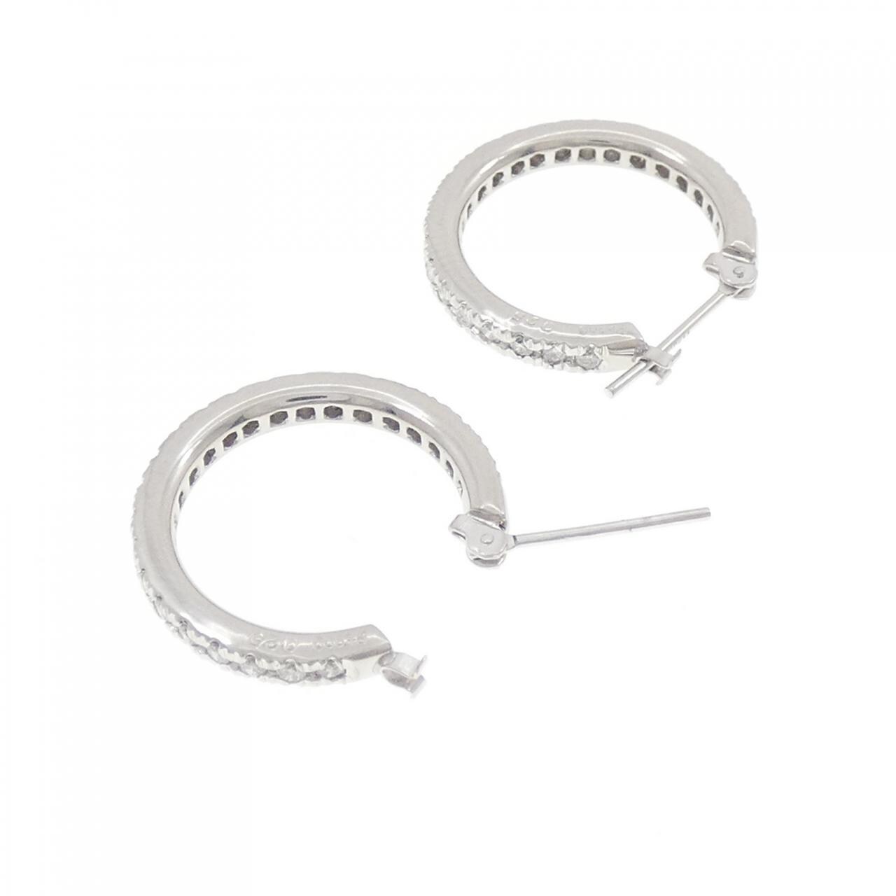 PT900 フープ ダイヤモンド ピアス 0.50CT