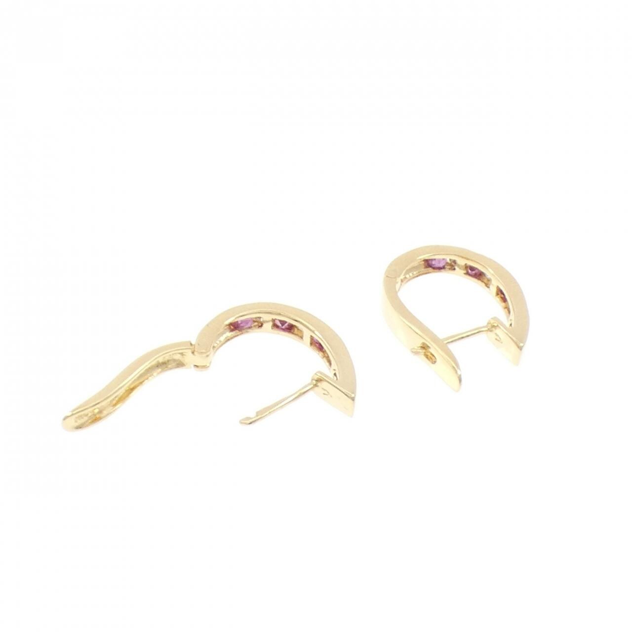 18K Yellow Gold Ruby Earrings 0.56CT