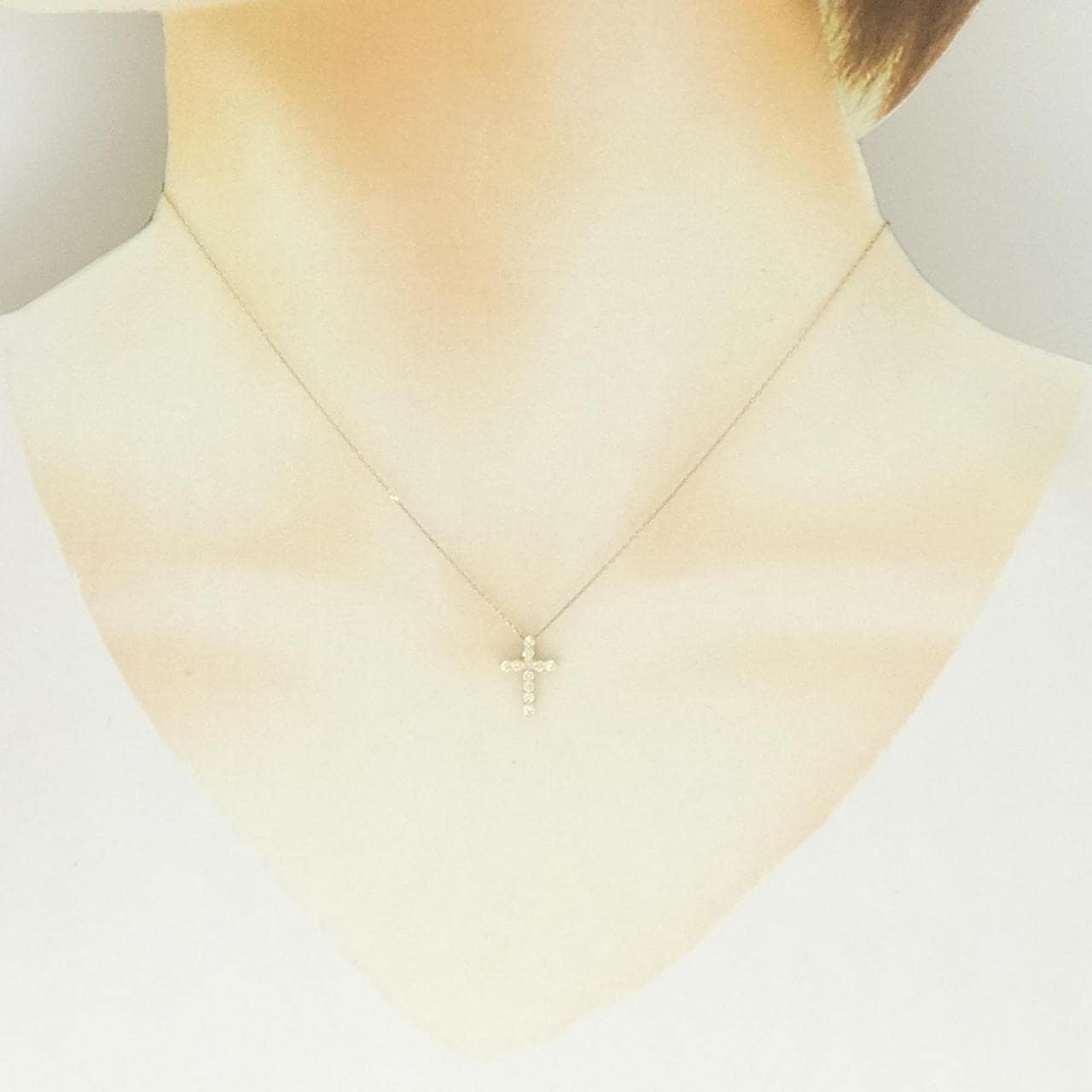 K18YG クロス ダイヤモンド ネックレス 0.20CT