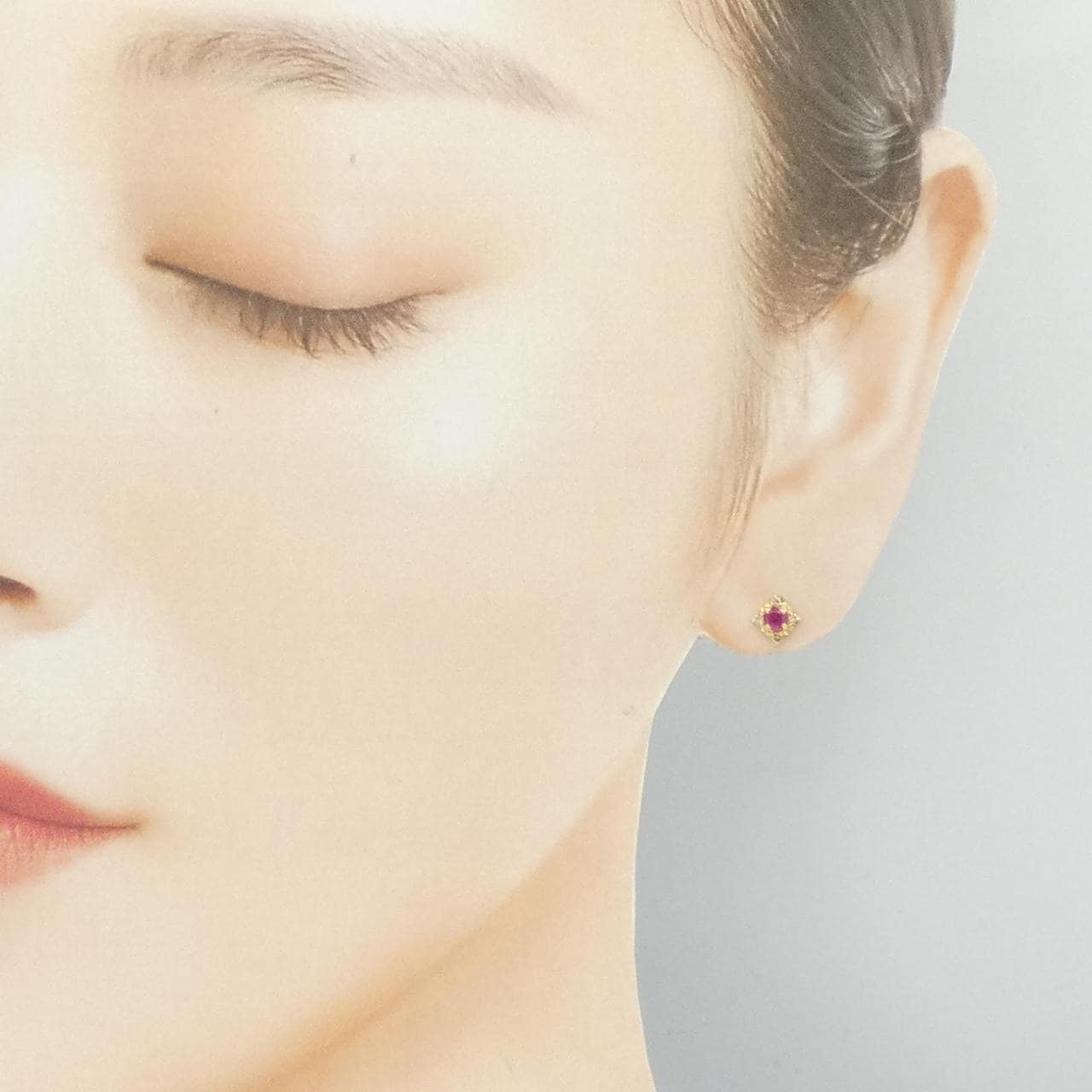 K18YG ルビー ピアス 片耳