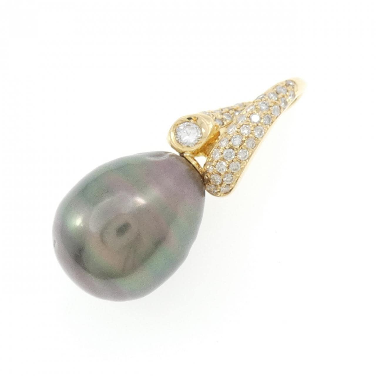 K18YG 黒蝶パール ペンダント