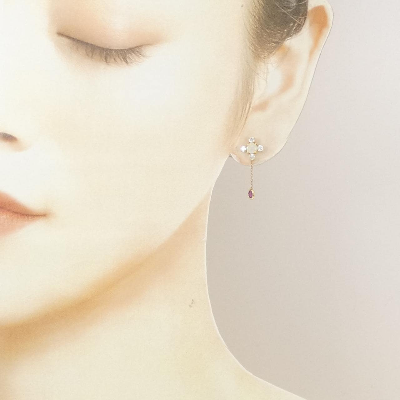 K18YG カラーストーン ピアス