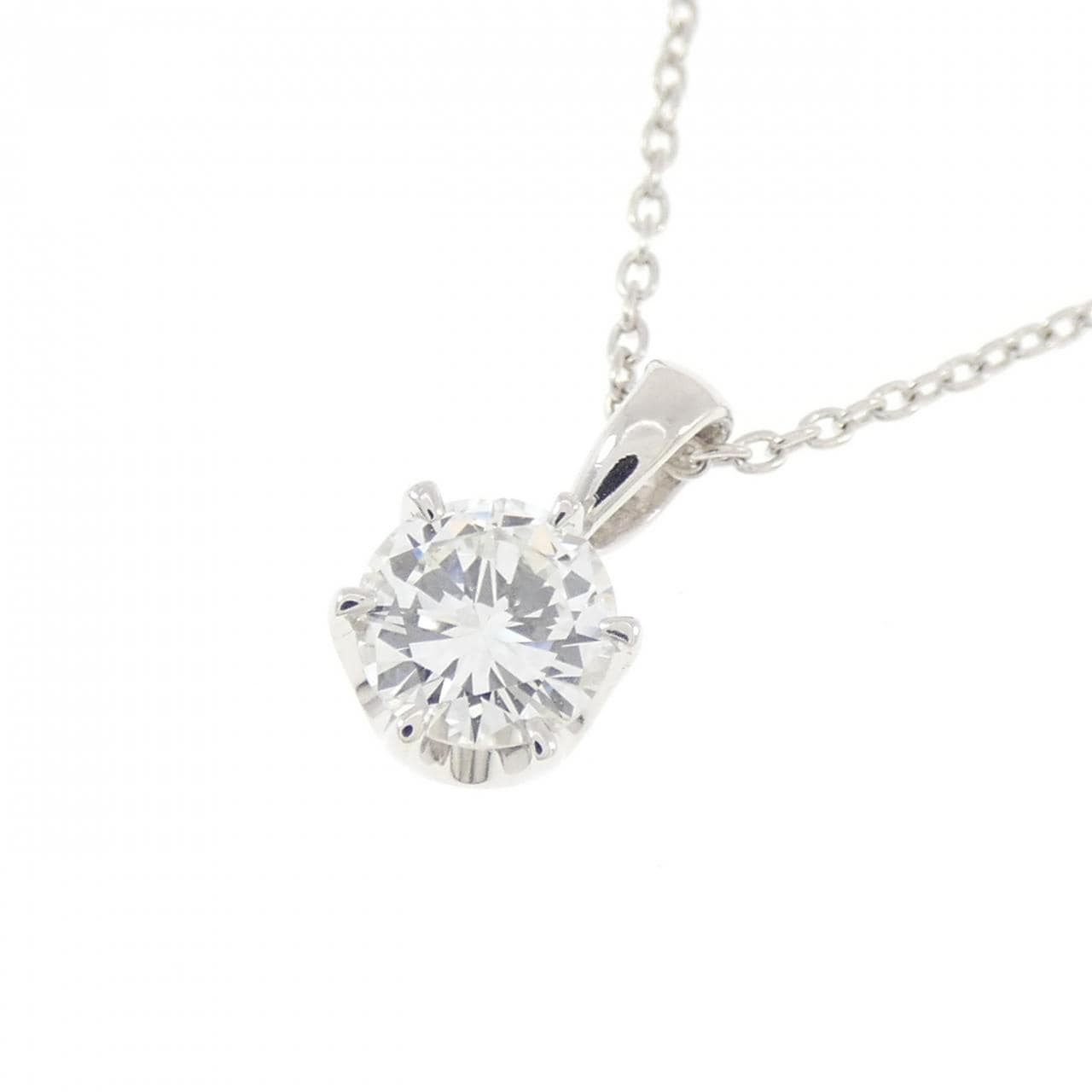 K18WG ソリティア ダイヤモンド ネックレス 0.41CT
