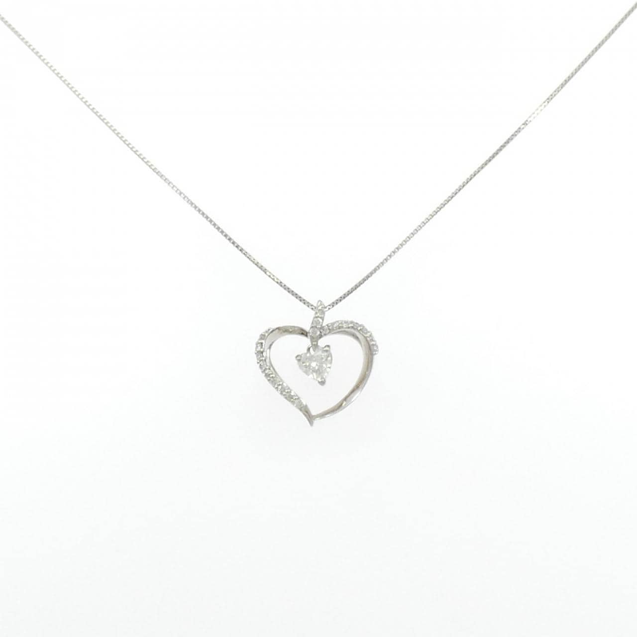 PT900/PT850 ハート ダイヤモンド ネックレス 0.210CT