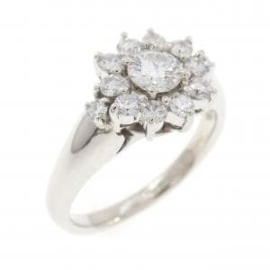 PT900 フラワー ダイヤモンド リング 0.352CT