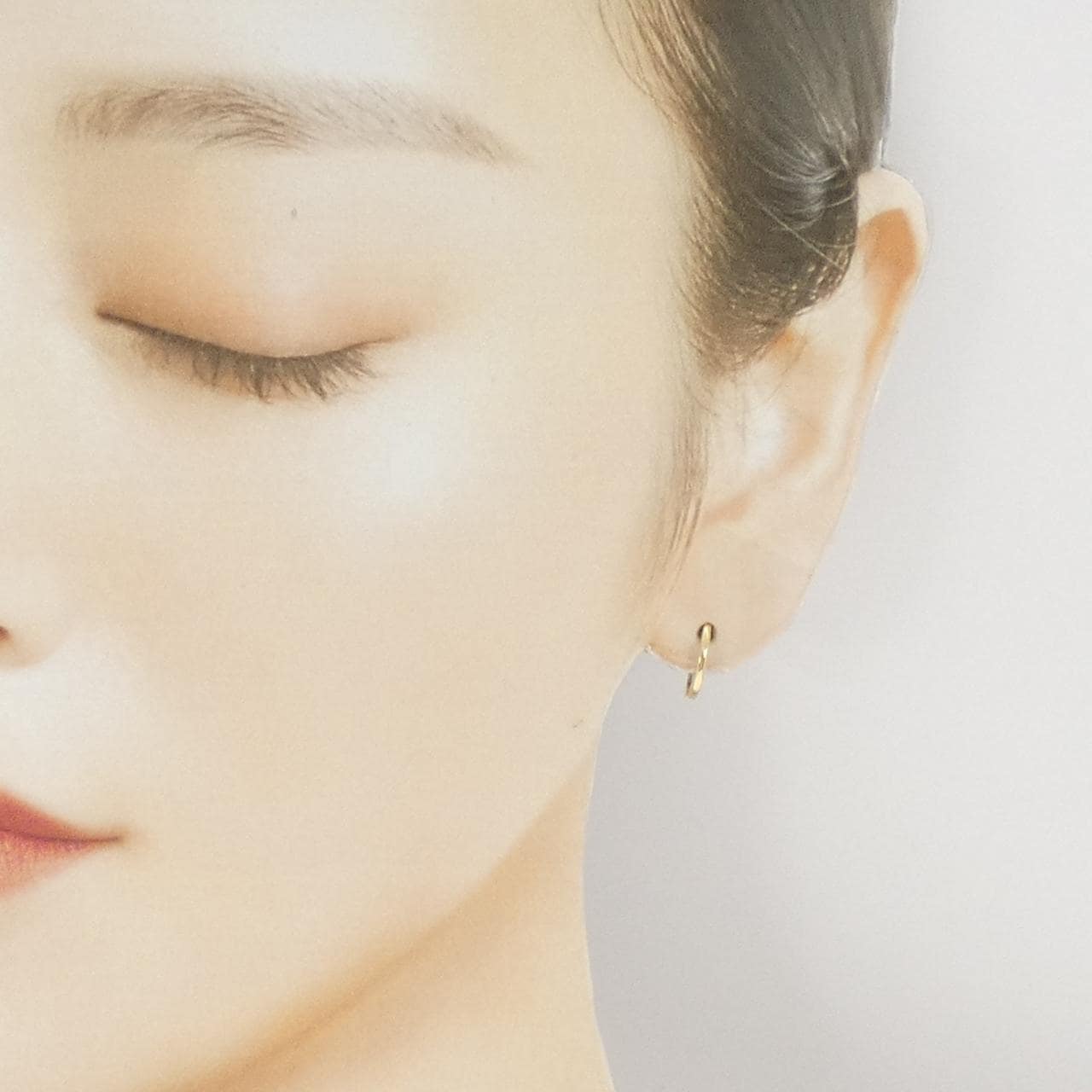 K18YG フープ ピアス