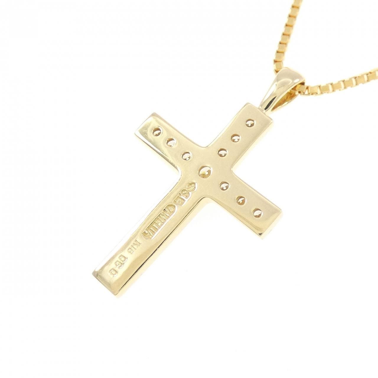 K18YG クロス ダイヤモンド ネックレス 0.60CT