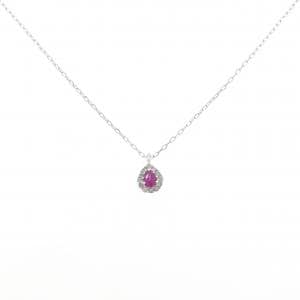 K18WG ルビー ネックレス 0.14CT