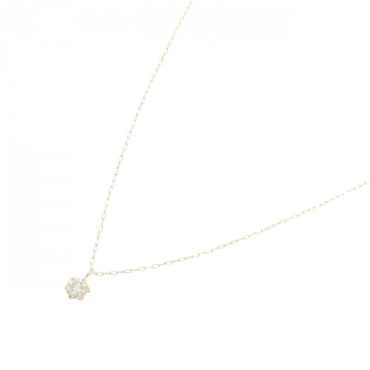 【新品】K18YG ソリティア ダイヤモンド ネックレス 0.10CT