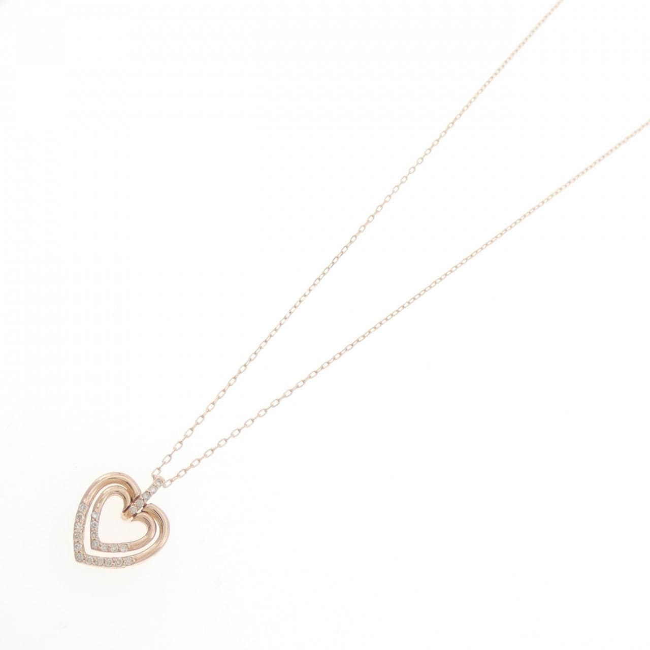 コメ兵｜K14PG/K10PG ハート ダイヤモンド ネックレス 0.15CT