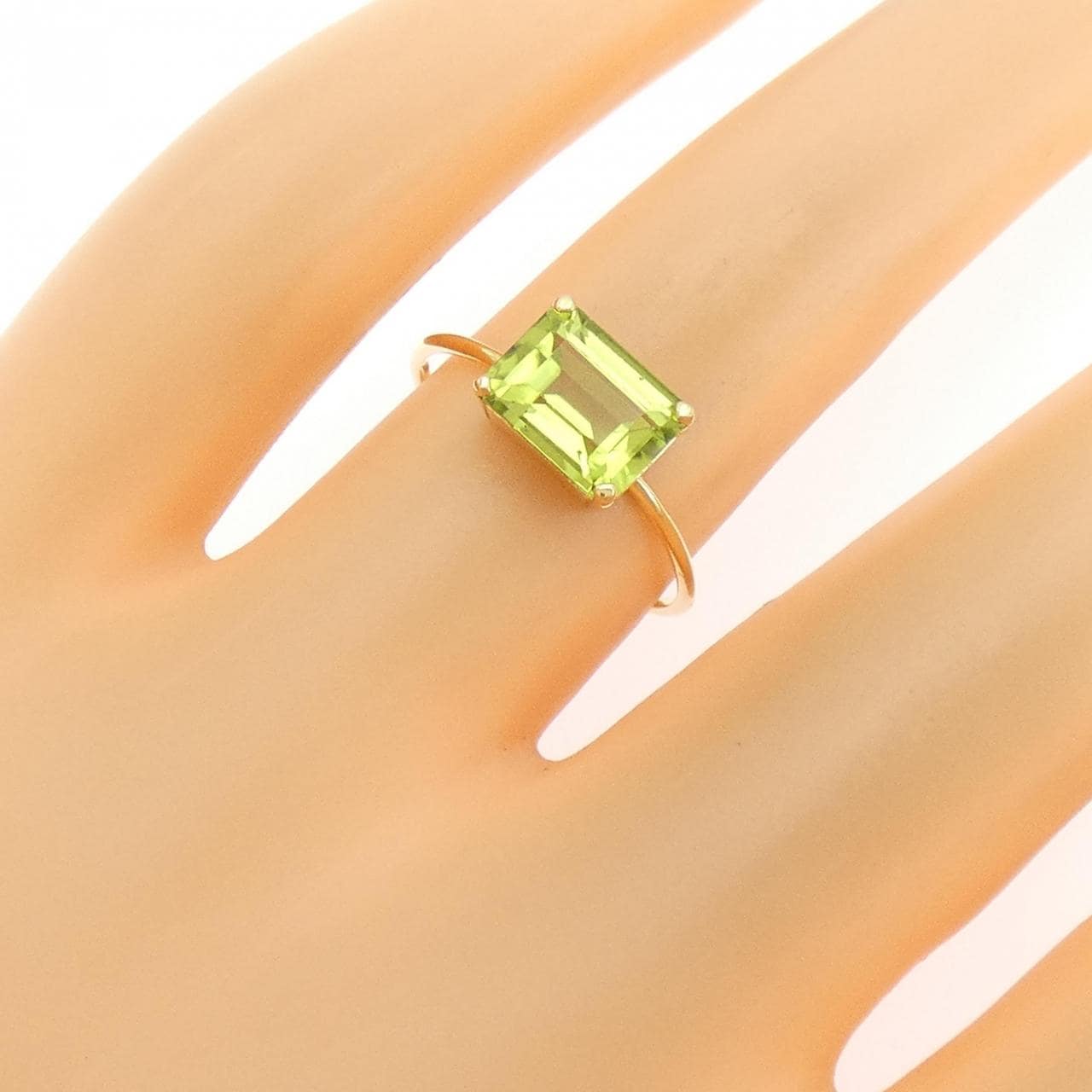 K18YG ペリドット リング