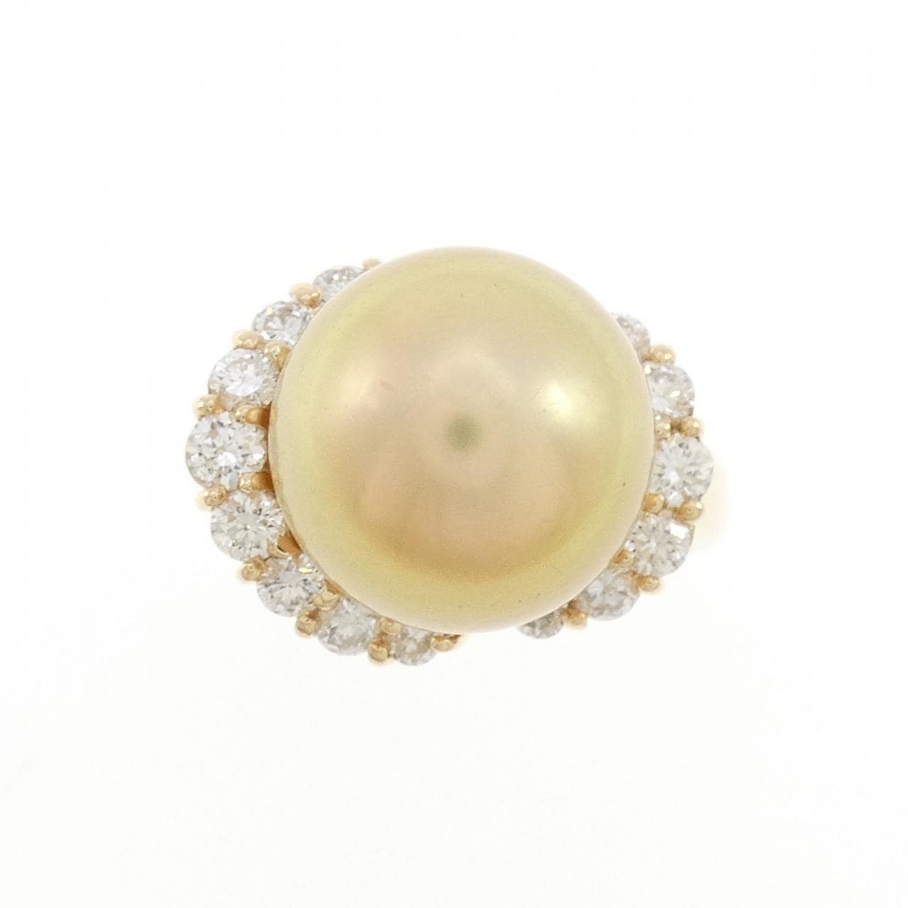 K18YG 白蝶パール リング 13.8mm