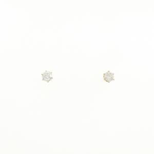 K18YG ソリティア ダイヤモンド ピアス 0.10CT