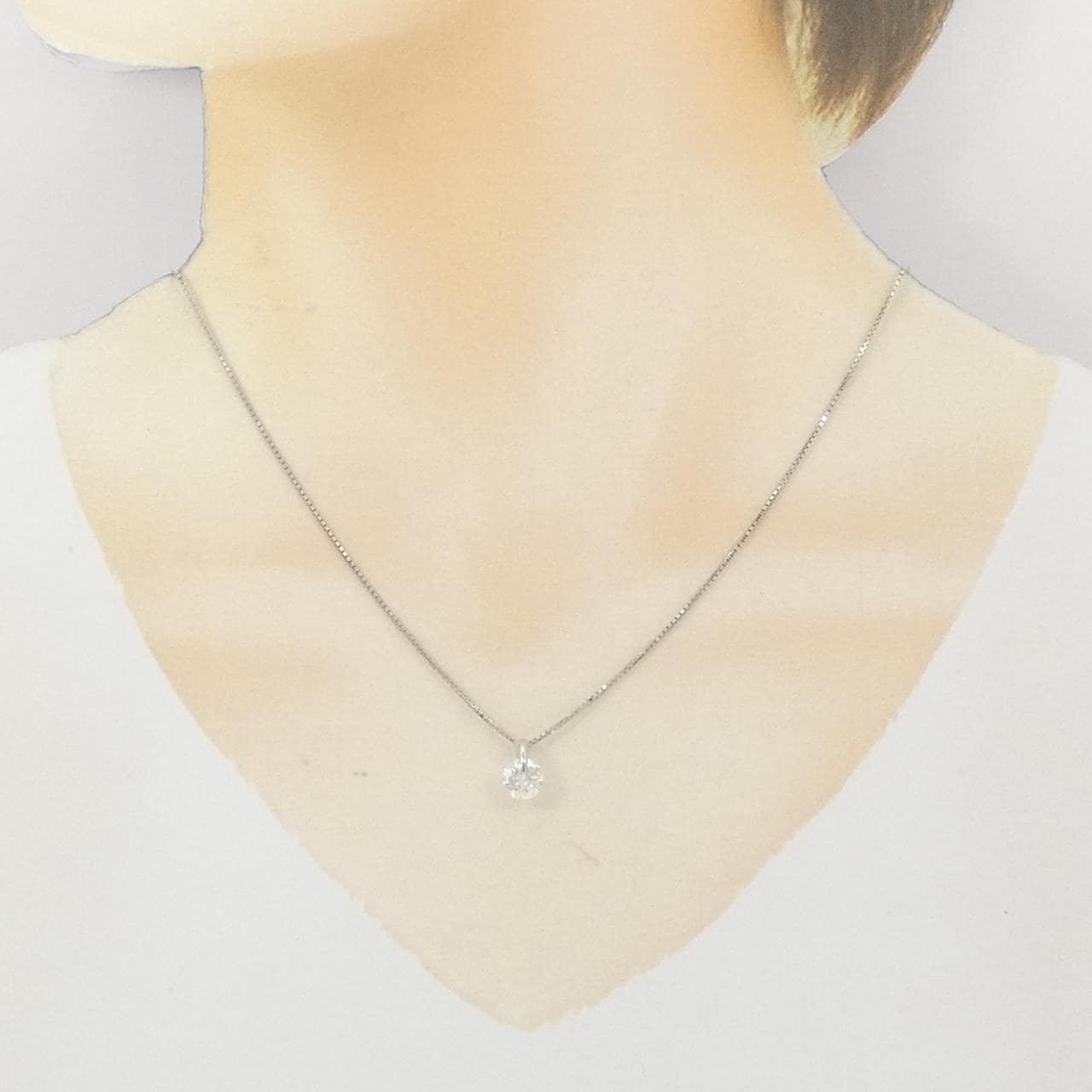 PT900/PT850 ソリティア ダイヤモンド ネックレス 1.077CT