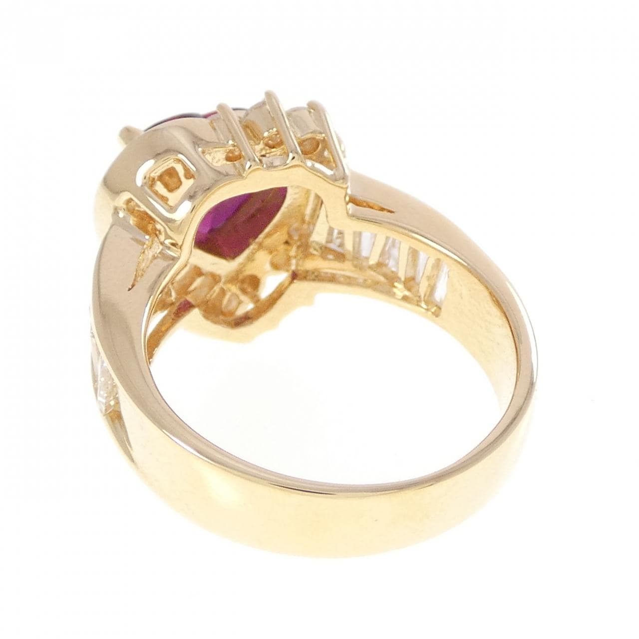 K18YG ハート ルビー リング 2.09CT