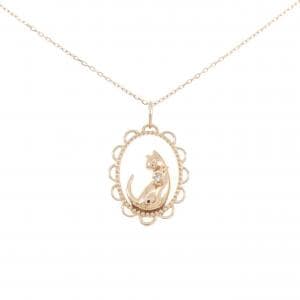 K10PG キャット ダイヤモンド ネックレス 0.01CT