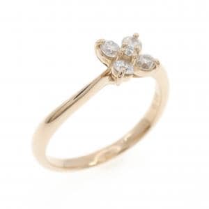 K18PG フラワー ダイヤモンド リング 0.30CT