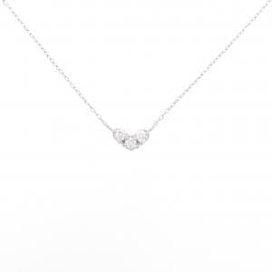 K18WG ハート ダイヤモンド ネックレス 0.10CT