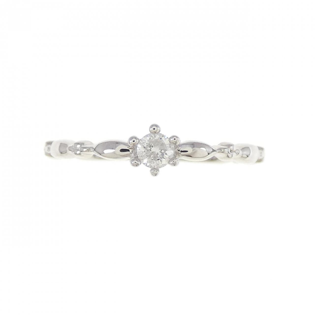 K14WG ダイヤモンド リング 0.10CT
