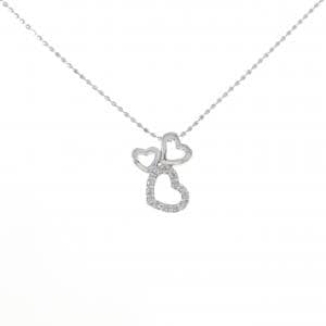 K18WG ハート ダイヤモンド ネックレス 0.08CT