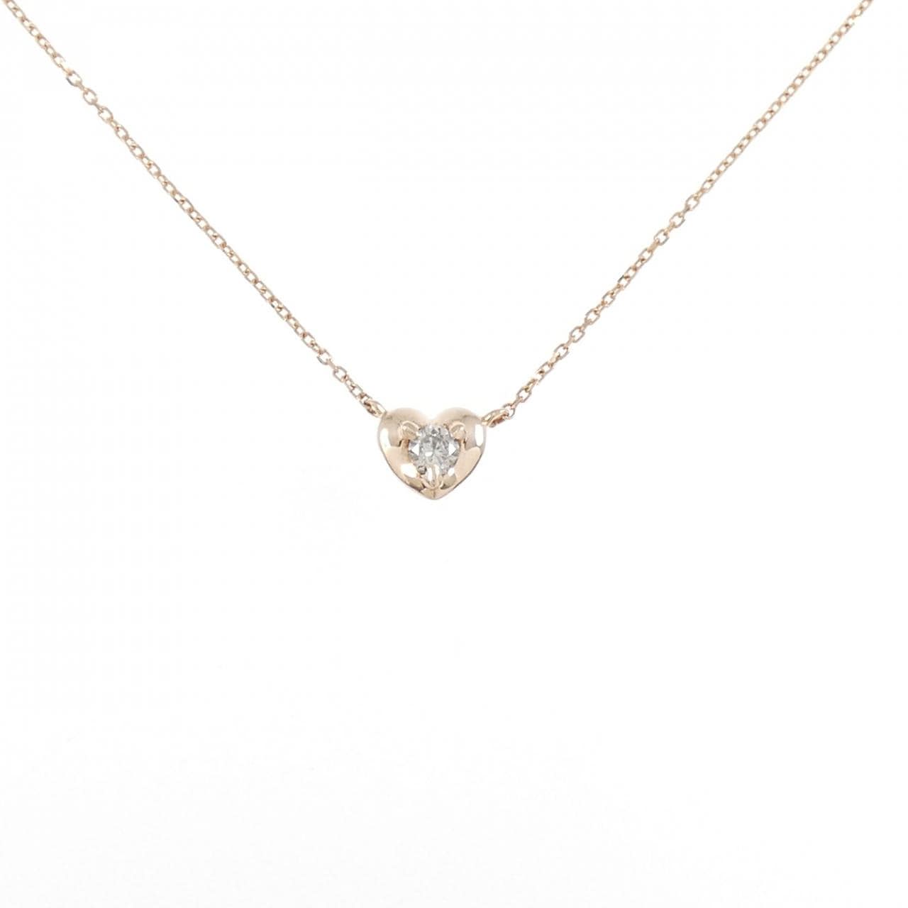 K10PG ハート ダイヤモンド ネックレス 0.05CT