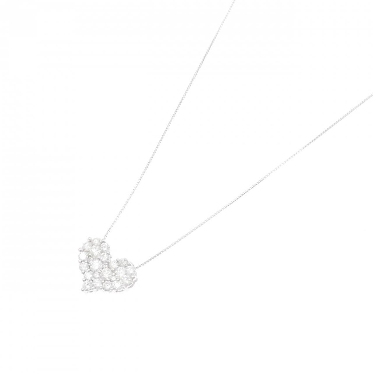 K18WG ハート ダイヤモンド ネックレス 1.00CT
