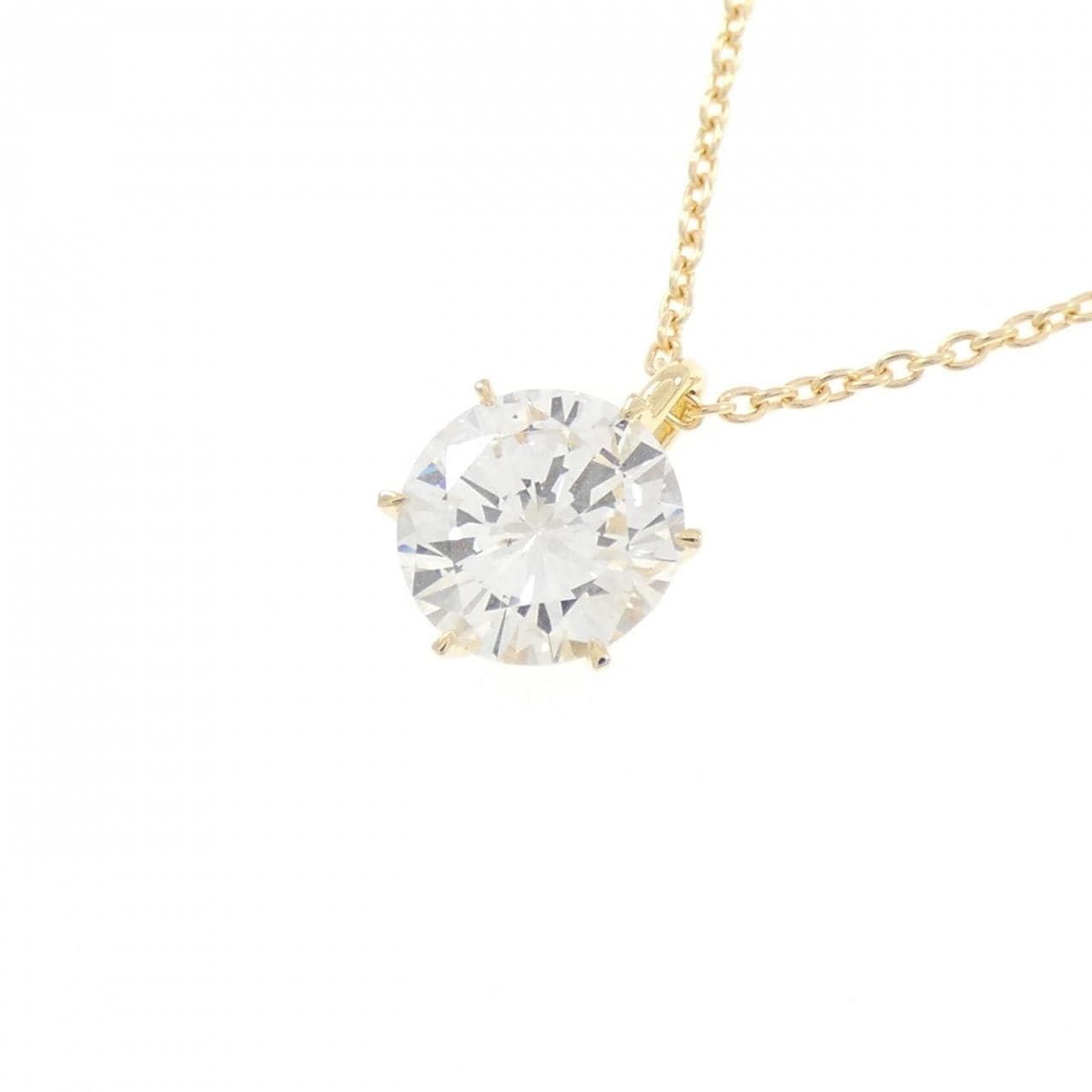 【リメイク】K18YG ダイヤモンド ネックレス 1.076CT H SI1 VG