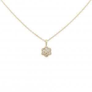 K18YG/750YG フラワー ダイヤモンド ネックレス 0.28CT