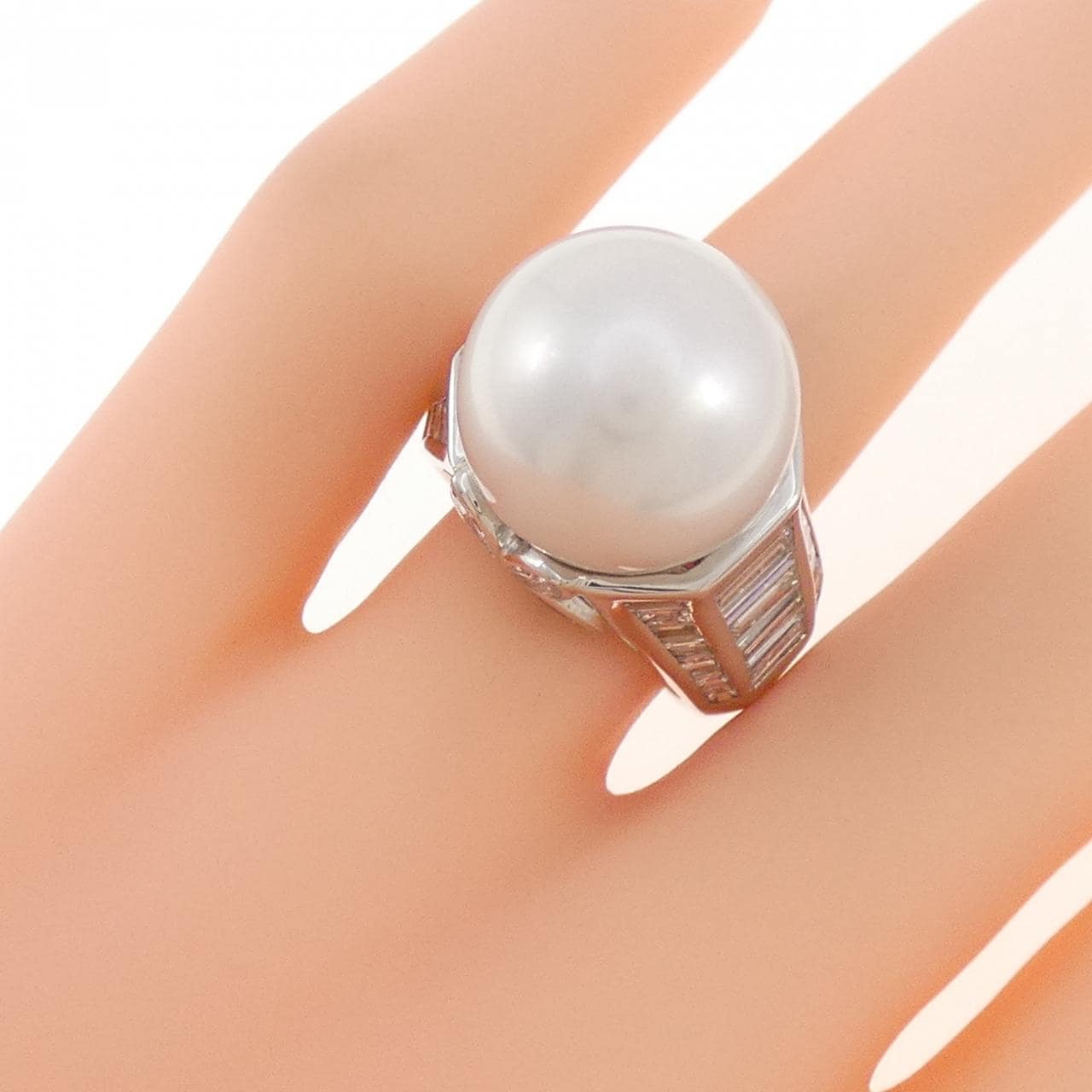 PT900 白蝶パール リング 14.9mm