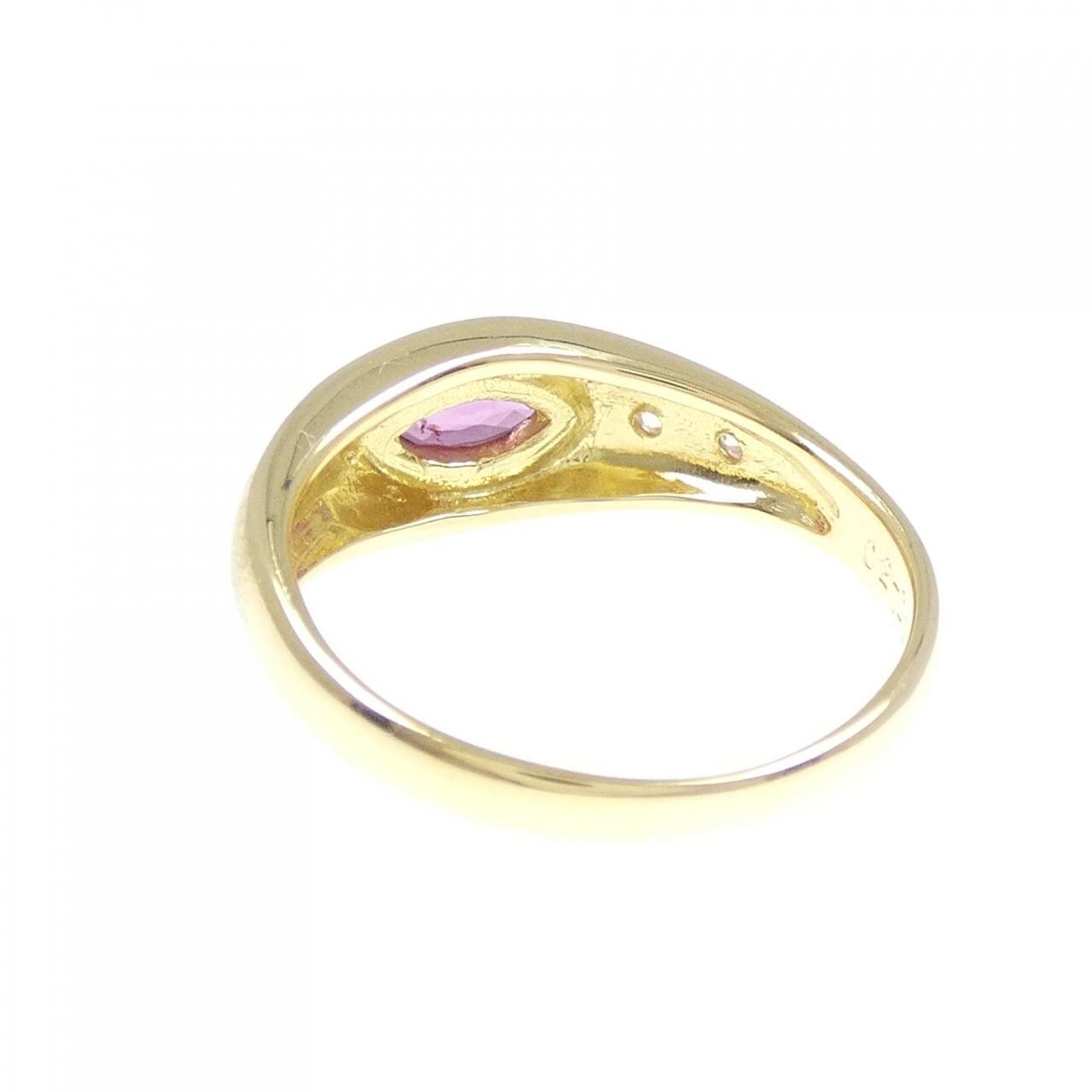K18YG ルビー リング 0.27CT