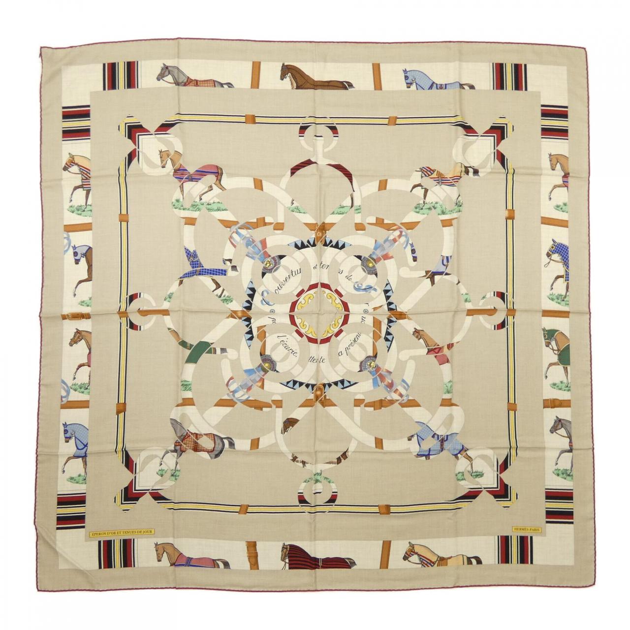 エルメス HERMES EPERON D'OR ET TENUES　DE JOUR H244216S カレジェアン140 ショール