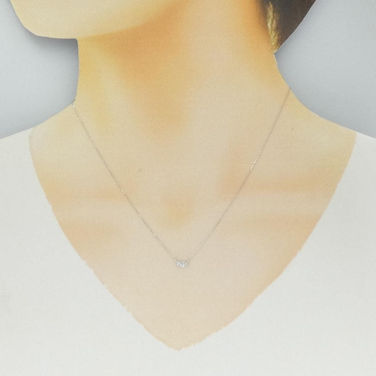 K18WG ダイヤモンド ネックレス 0.05CT