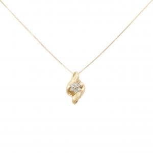 K18YG フラワー ダイヤモンド ネックレス 0.15CT