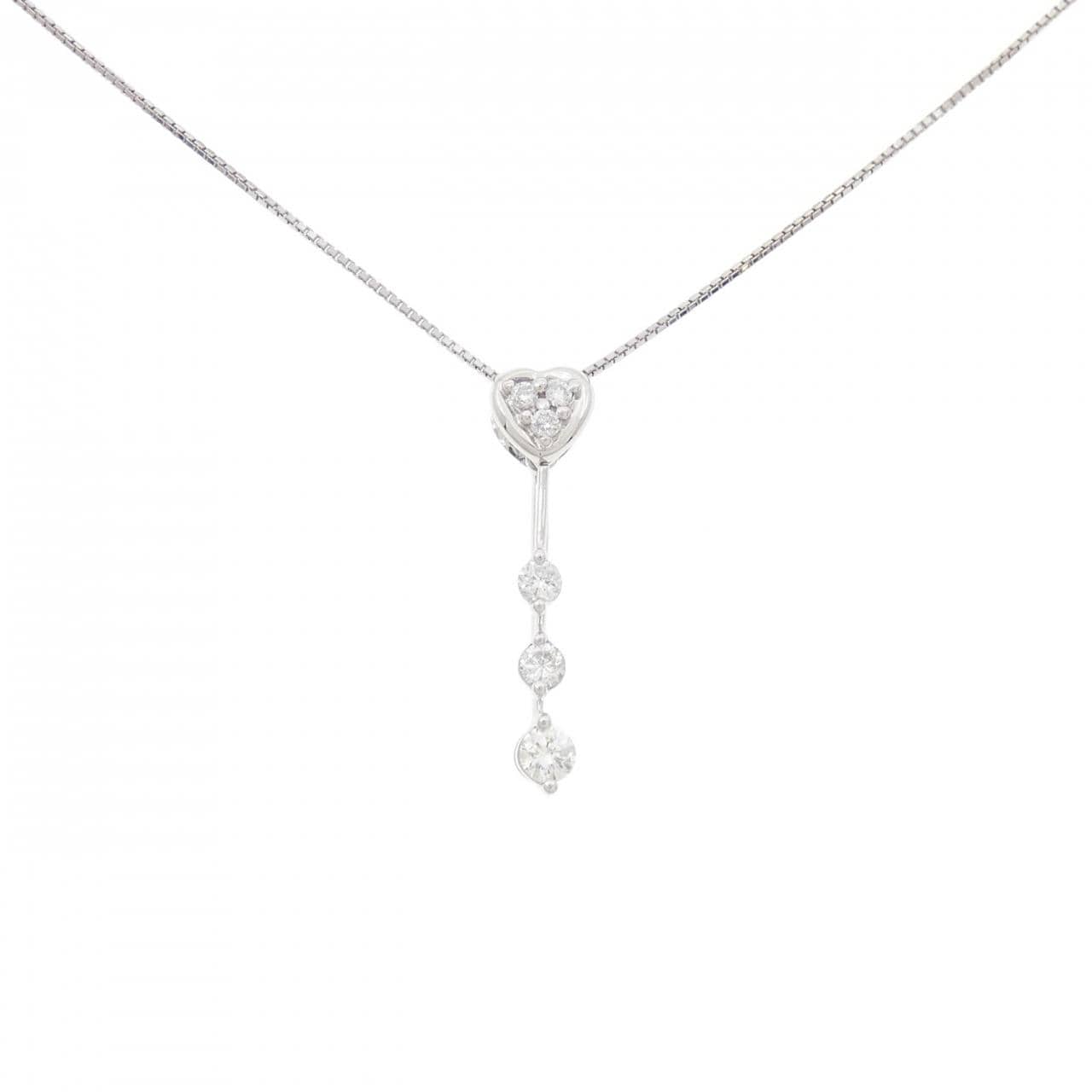 K18WG Heart Diamond Necklace 0.35CT