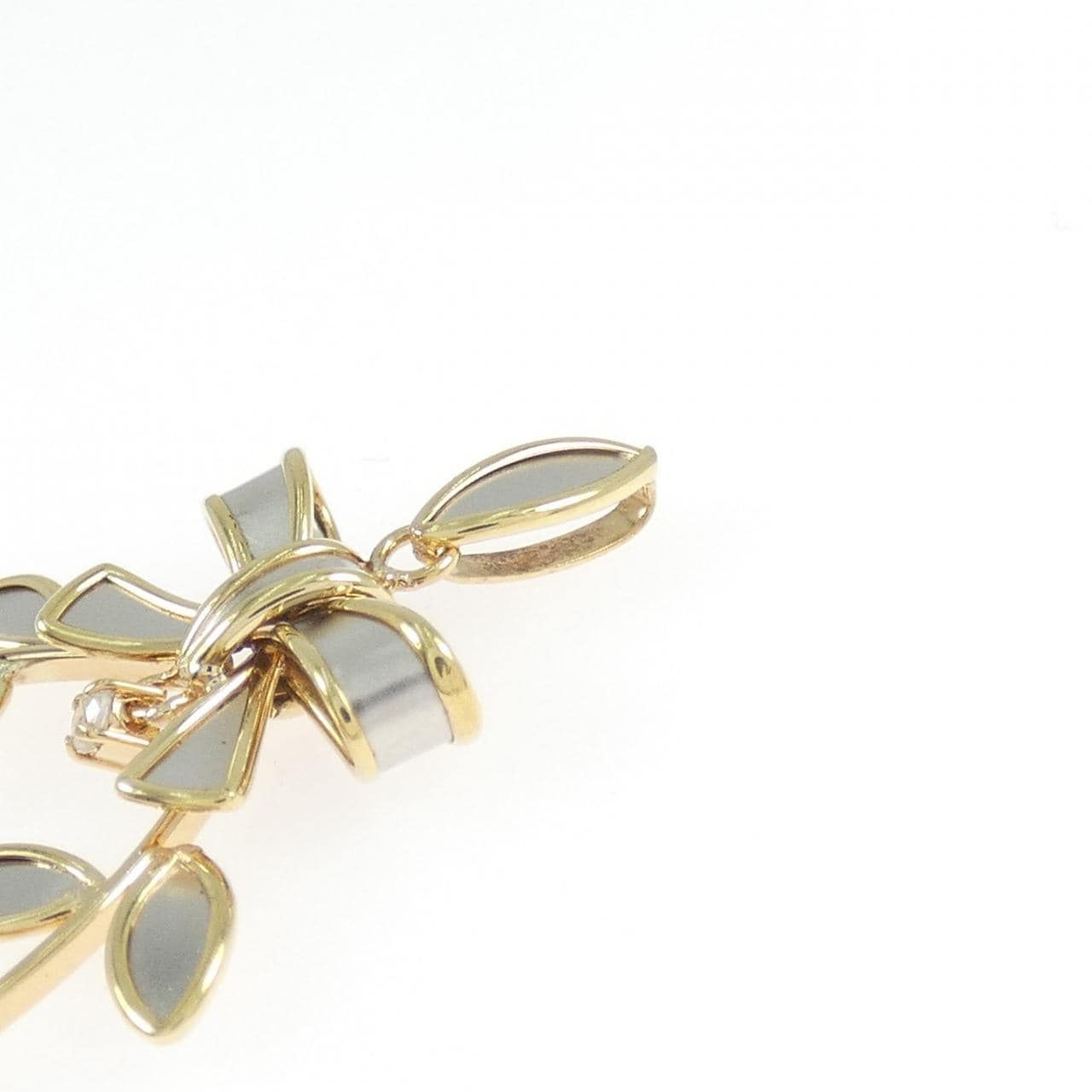 K18YG/PT850 アコヤパール ペンダント 7.6mm