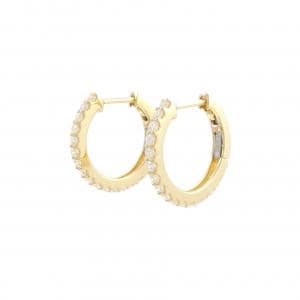 【新品】K18YG フープ ダイヤモンド ピアス 0.40CT