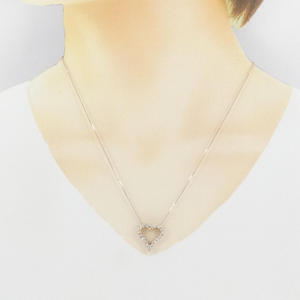 K18PG ハート ダイヤモンド ネックレス 1.00CT