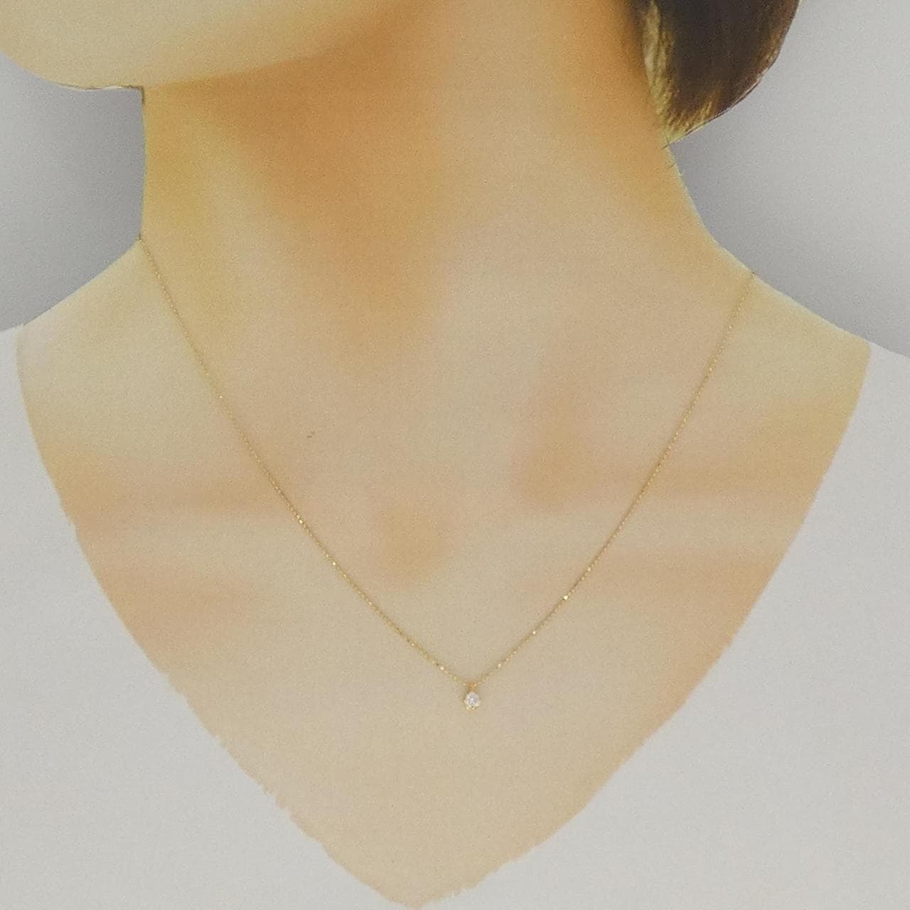 K18YG ソリティア ダイヤモンド ネックレス 0.08CT