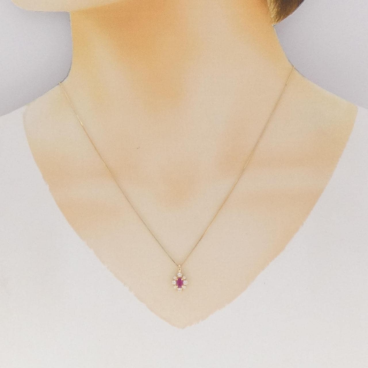 K18YG ルビー ネックレス 0.26CT