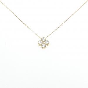 【新品】K18YG フラワー ダイヤモンド ネックレス 0.253CT