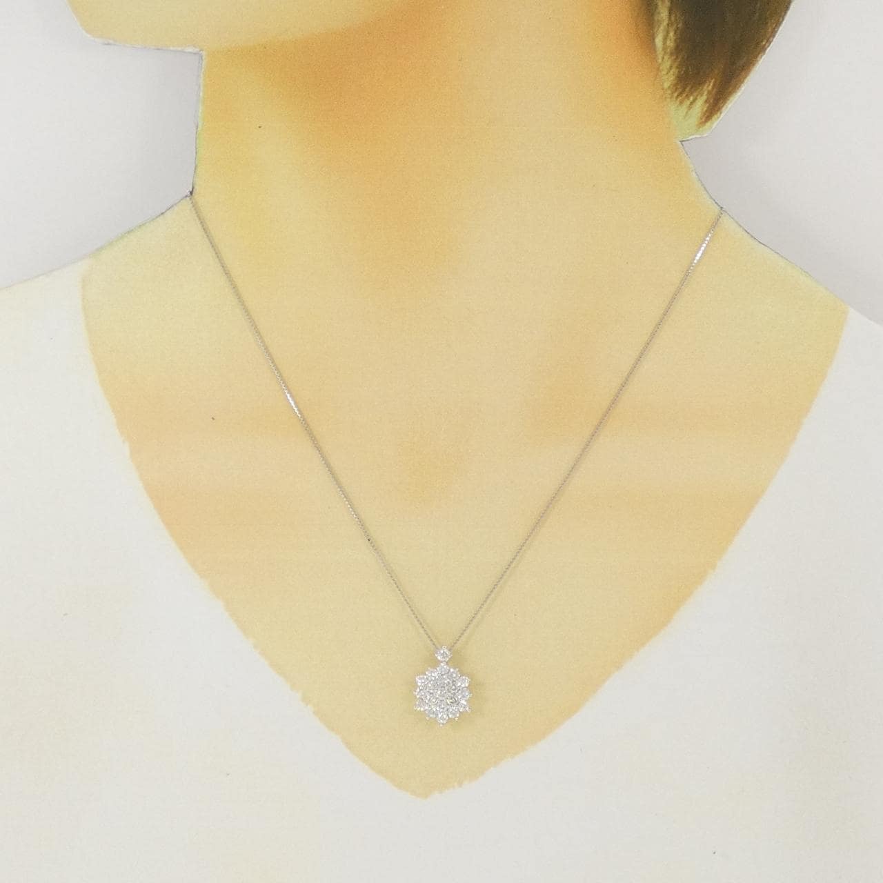 K18WG ダイヤモンド ネックレス 0.92CT