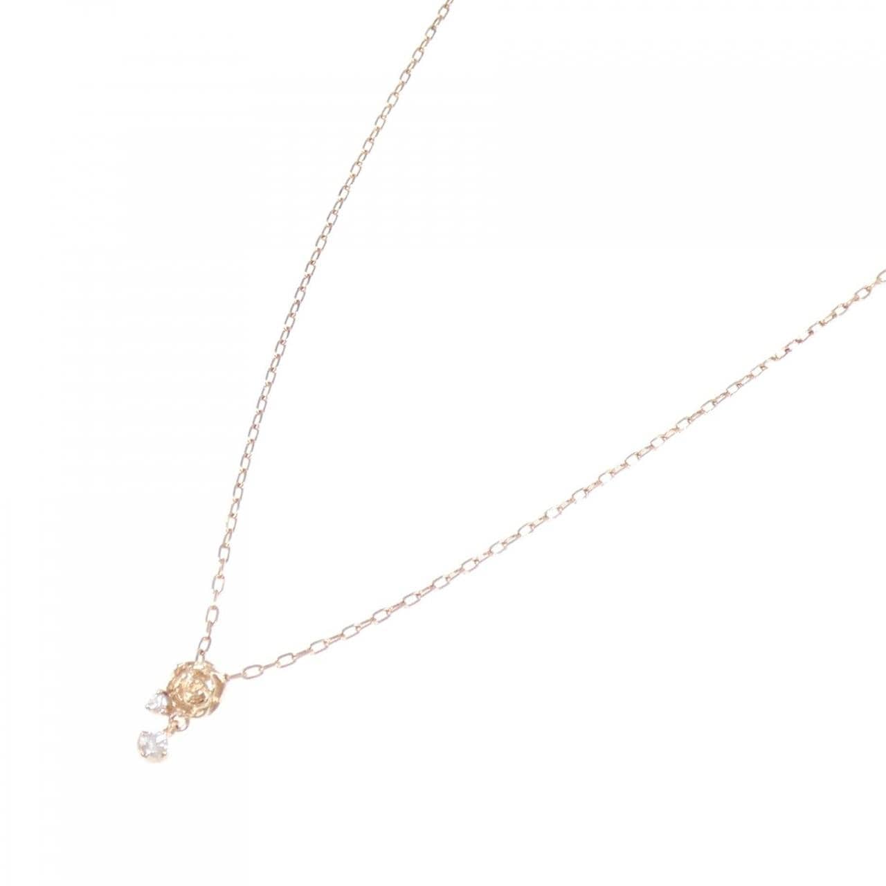 K10PG ローズ ダイヤモンド ネックレス 0.04CT
