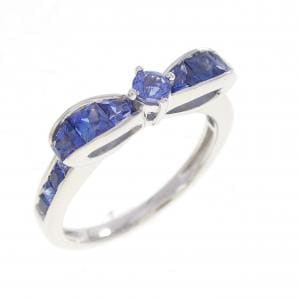 K18WG リボン サファイヤ リング