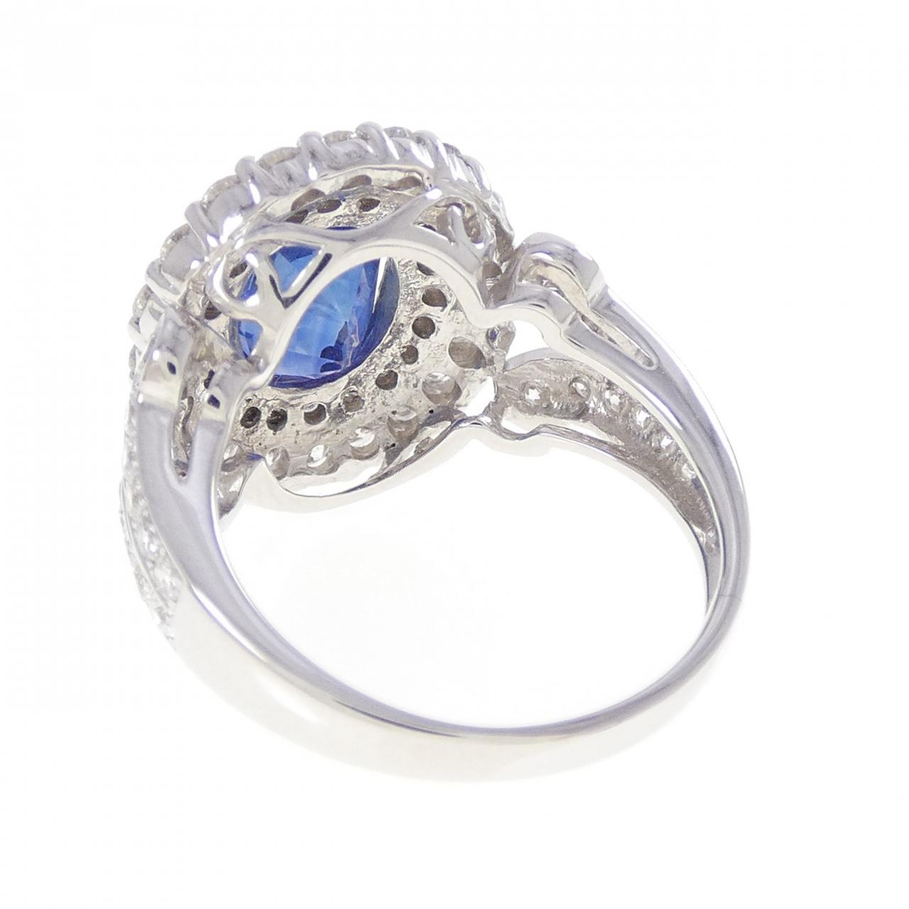 750WG 非加熱 サファイヤ リング 4.24CT スリランカ産