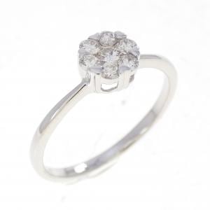 750WG フラワー ダイヤモンド リング 0.28CT